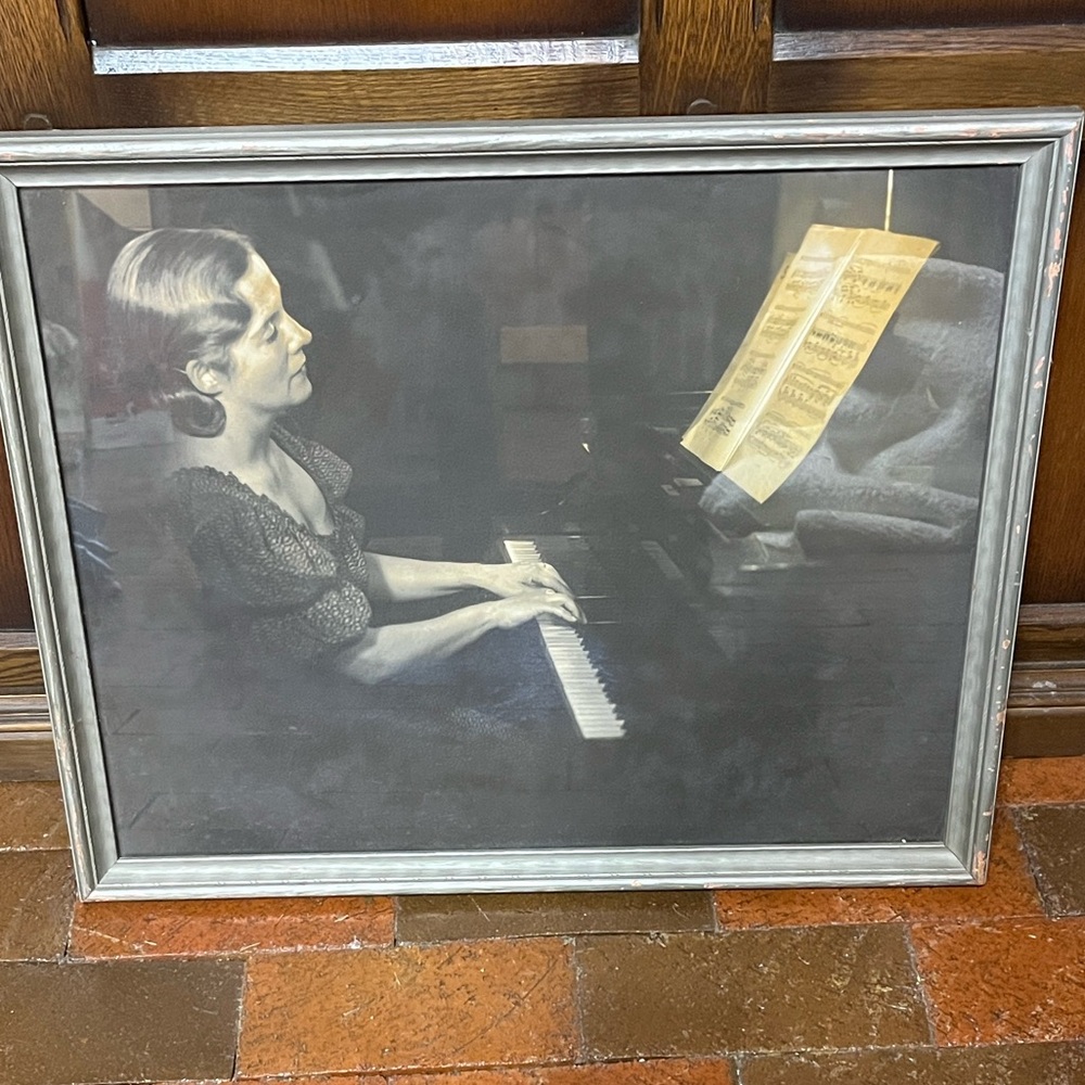 Vintage “Playing Piano” Framed Vintage Piano Art